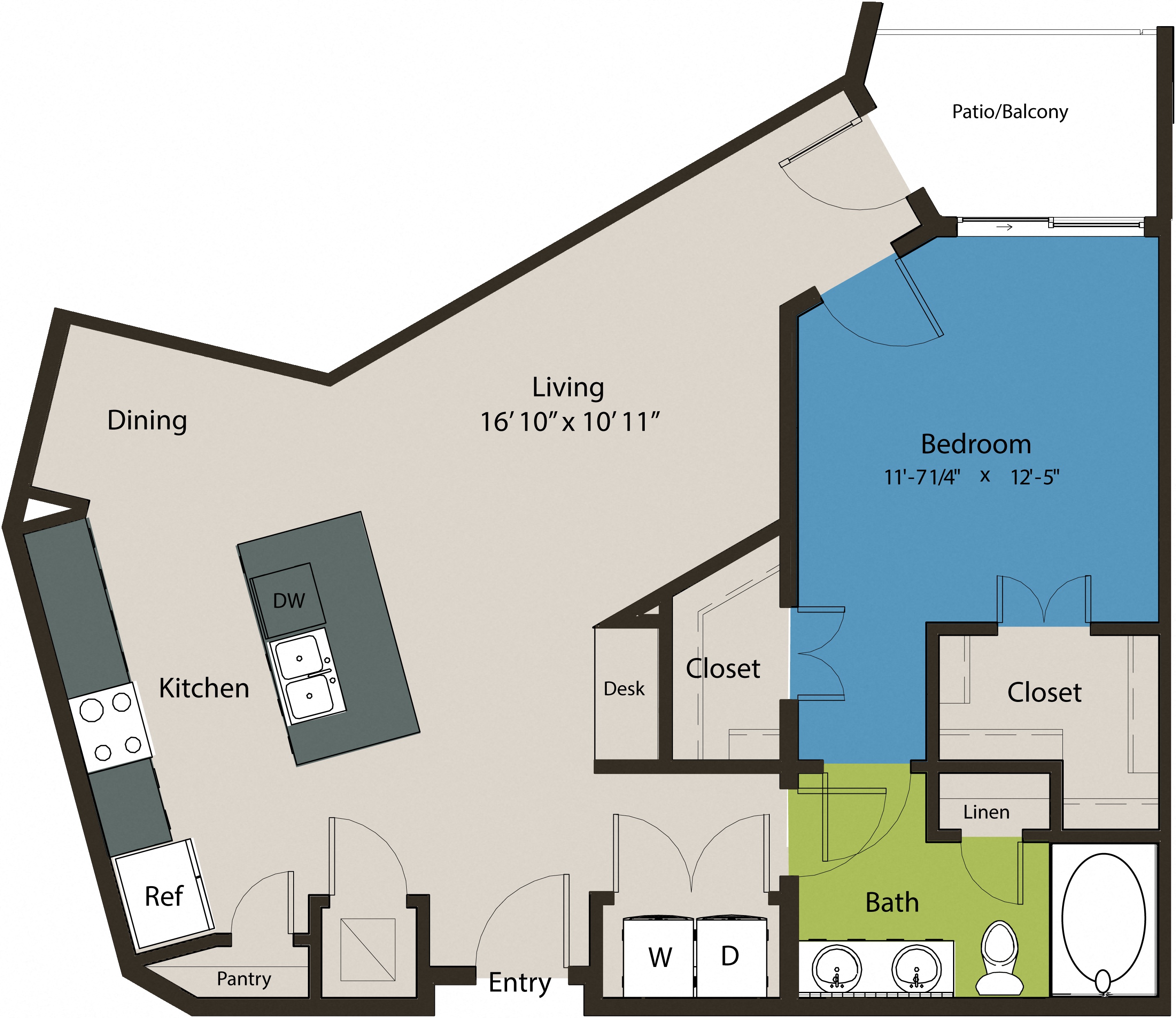 Floor plan layout diagram for 1M